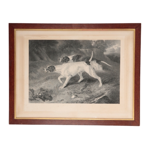 338 - SIR THOMAS LANDSEER (1795-1880) 'POINTERS, TO HO! TO HO!' engraving after Sir Edwin Henry Landseer (... 