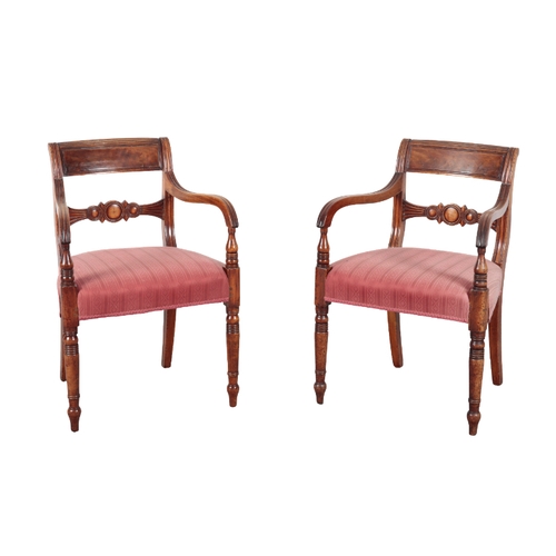 355 - A SET OF EIGHT EARLY 19TH CENTURY MAHOGANY DINING CHAIRS IN THE MANNER OF GILLOWS including two armc... 