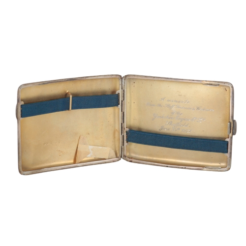 15 - A SILVER CIGARETTE CASE BY FREDERICK FIELD LTD Birmingham, 1926, with tooled decoration to both side... 