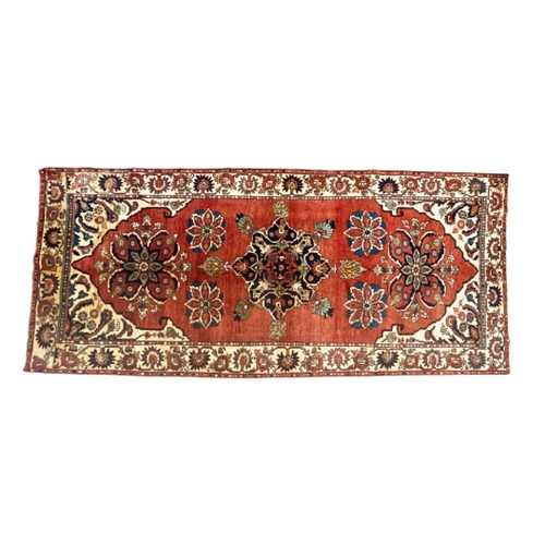 163 - A CENTRAL PERSIAN BAKHTIAR KELLEH SIZE CARPET woven in blue, turquoise and tan with floral medallion... 