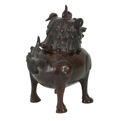 210 - A CHINESE BRONZE DOG CENSER 20th century, 13cm high