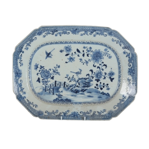 226 - AN 18TH CENTURY CHINESE EXPORT PART SERVICE decorated with birds in a rocky landscape, including two... 