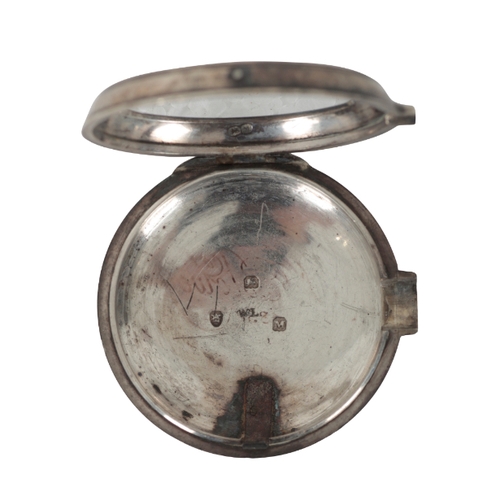 35 - A SILVER CASED POCKET WATCH the case by William Lewis, London, 1807, the white enamel dial with Arab... 