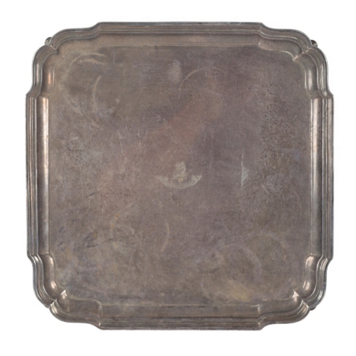 4 - A 20TH CENTURY SILVER TRAY BY BARKER BROTHER'S SILVER LTD Birmingham, 1936, the centre engraved with... 