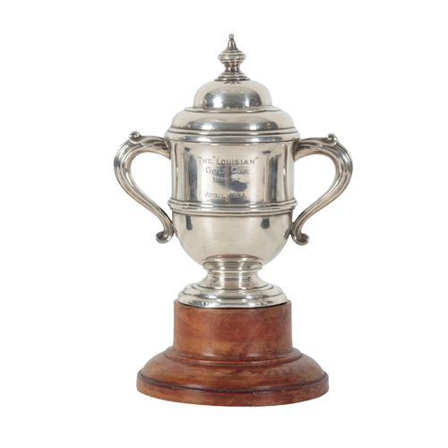 44 - A SILVER GOLFING TROPHY CUP AND COVER The 'Louisan' Golf Cup, A & J Zimmerman Ltd, Birmingham, 1922,... 