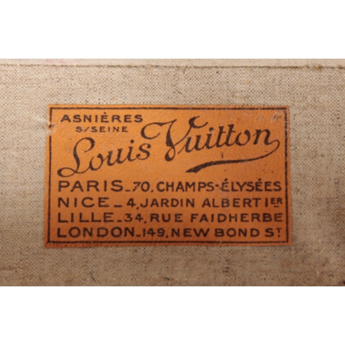 54 - LOUIS VUITTON: A VUITONITE ORANGE TRAVEL CASE circa 1914-26, the brass lock inscribed 