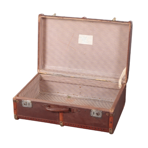 85 - A FLAXITE TRAVEL TRUNK with wood and leather banding, 69cm x 43cm x 16cm

Provenance: The Keith Walt... 