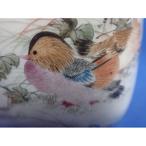 119 - A JAPANESE SATSUMA EGGSHELL TEA SERVICE painted with exotic bird subjects, late 19th century