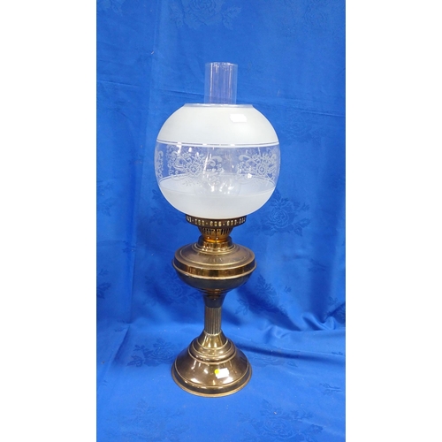 119 - A BRASS OIL LAMP