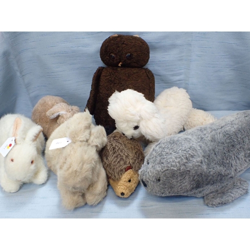 156 - A COLLECTION OF ALRESFORD SOFT TOYS to include rabbits, sheep and owl