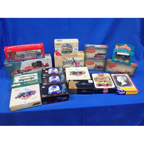 159 - A COLLECTION OF BOXED CORGI MODELS limited editions, fire engines, lorries, trams, construction vehi... 