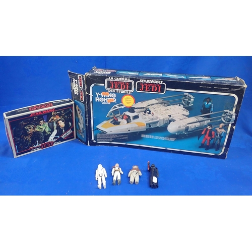 164 - A STAR WARS Y-WING FIGHTER BOX (ONLY) a jig-saw (complete, but no print), and four figures