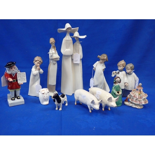 65 - A COLLECTION OF CERAMIC FIGURES AND MODELS including Lladro, Nao and Beswick