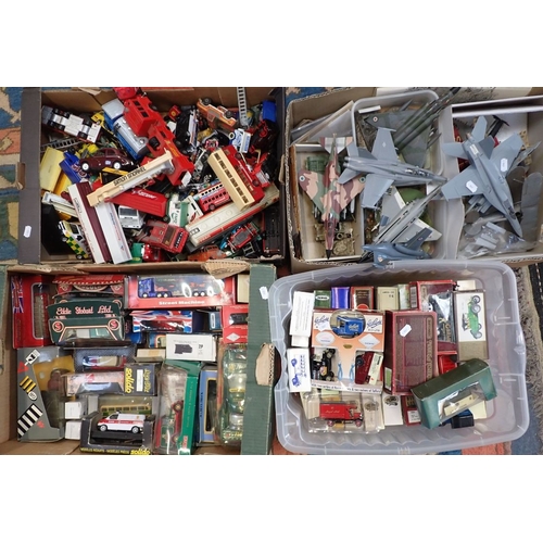 170 - A COLLECTION OF DIE CAST TOYS, AND OTHERS including airfix planes and tanks