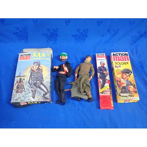 191 - AN ACTION MAN 'EAGLE EYES' SOLDIER, SAS UNDERWATER ATTACK and other Action Man items, some boxed (wo... 