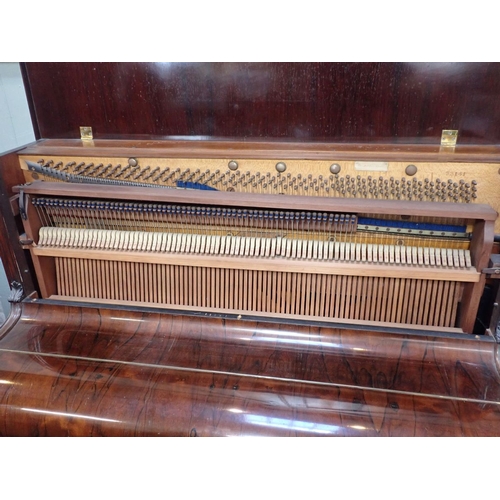 198 - A VICTORIAN ROSEWOOD CASED PIANO BY JOHN BROADWOOD & SONS, LONDON with fretwork panels, numbered 331... 