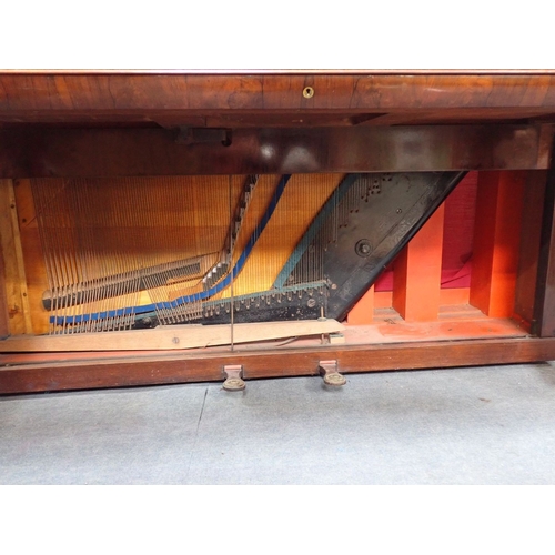 198 - A VICTORIAN ROSEWOOD CASED PIANO BY JOHN BROADWOOD & SONS, LONDON with fretwork panels, numbered 331... 