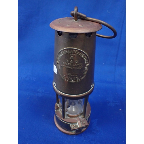 240 - A MINER'S LAMP; 'THE PROTECTOR LAMP AND LIGHTING CO. LTD.' Eccles