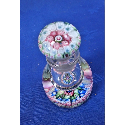 253 - A MILLEFIORE GLASS BOTTLE 11cm high