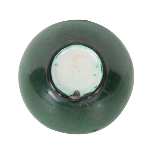 351 - A CHINESE BRUSH WASHER Qing or later, or circular bulbous form, decorated with a rich green glaze, 7... 