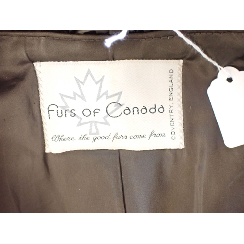 87 - A VINTAGE MINK FUR COAT by 'Furs of Canada' approx size 12