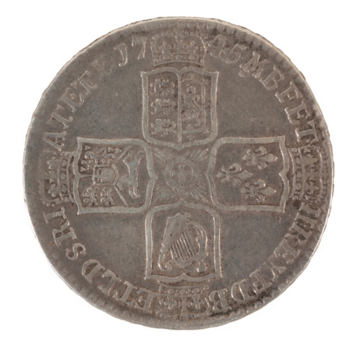 134 - 1745 GEORGE II LIMA HALF CROWN Condition about VF, scratches in the field of the obverse