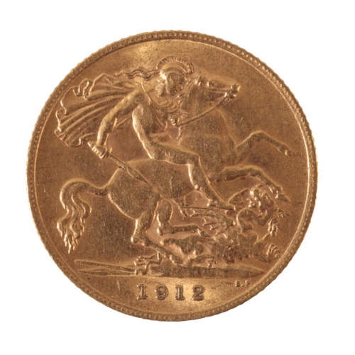 16 - A  GEORGE V 1912 GOLD HALF SOVEREIGN the reverse of St. George and the Dragon (c.3.97grams)