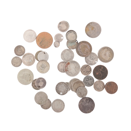 168 - A QUANTITY OF GEORGE VI HALF CROWNS and various other British coins including farthings, half pennie... 