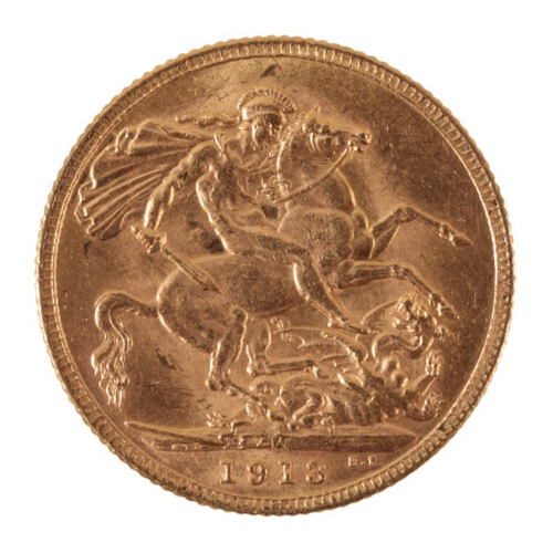 17 - A 1913 GEORGE V GOLD SOVEREIGN the reverse with St. George and the Dragon, (c.7grams)