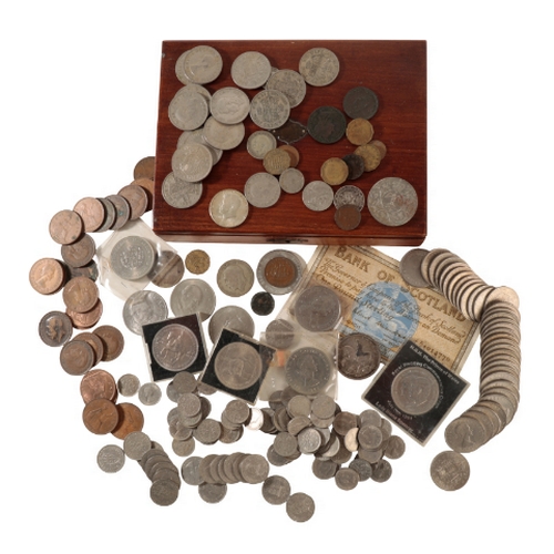 201 - A 1935 GEORGE V SILVER CROWN together with a quantity of various shillings, crowns, farthings and ot... 