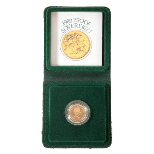 21 - A 1980 QUEEN ELIZABETH II GOLD SOVEREIGN the reverse of St. George & The Dragon, (c.7.988grams), in ... 