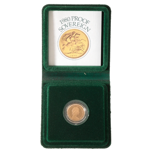 22 - A 1980 QUEEN ELIZABETH II GOLD SOVEREIGN the reverse of St. George & the Dragon, (c.7.988grams), in ... 