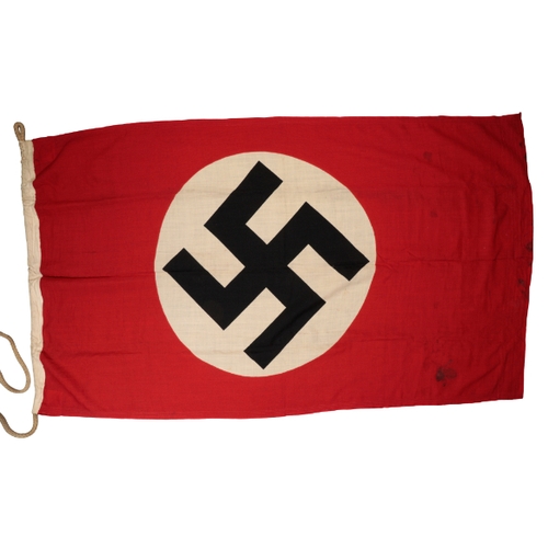 250 - THIRD REICH GERMAN FLAG the flag which is red with a black swastika, in a 29