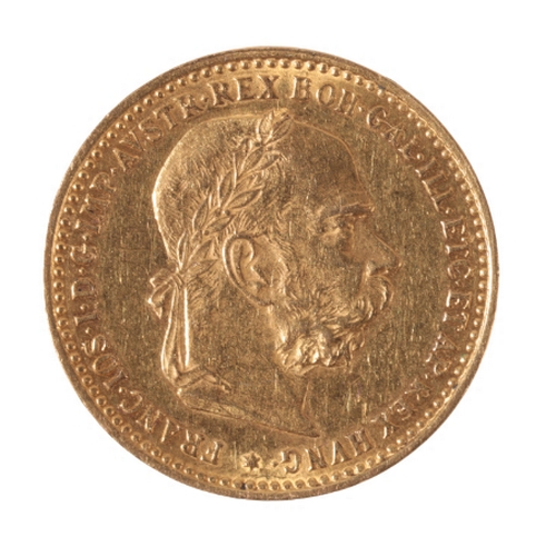 32 - AN 1896 AUSTRIAN CORONA 10 COR GOLD COIN (c.3.37grams)