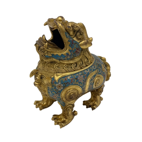 37 - A CHINESE CLOISONNE ENAMEL LUDUAN-FORM CENSER Qianlong or later, of squat form, finely decorated wit... 