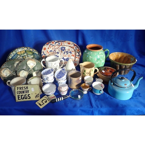 108 - A COLLECTION OF CERAMICS mostly 19th century, British and European, with some early domestic wares, ... 