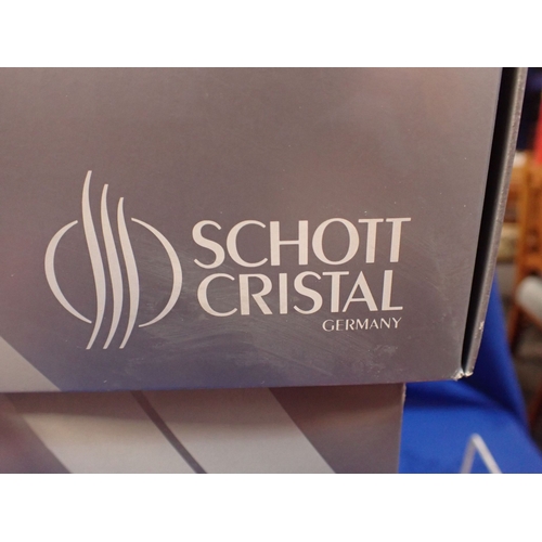 127 - FOUR PAIRS OF SCHOTT CRYSTAL COCKTAIL GLASSES boxed, glasses 28 cms high