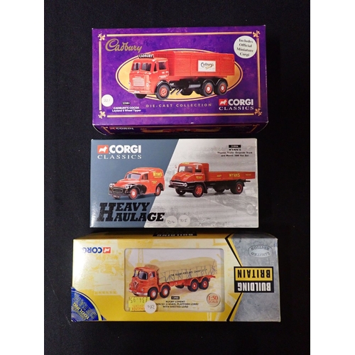 197 - A CORGI BUILDING BRITAIN MODEL VEHICLE - RUGBY CEMENT FODEN LORRY 13905, BOXED and six other Corgi c... 