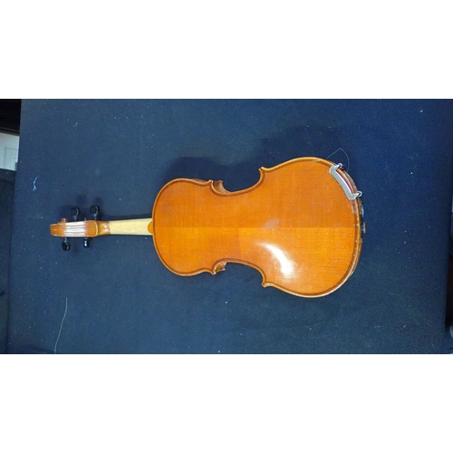 205 - A QUARTER-SIZED VIOLIN (CHINESE) 29cm two-piece back