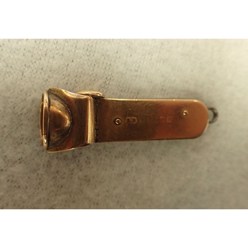 402 - 9CT GOLD CIGAR CUTTER hallmarked, 4cms