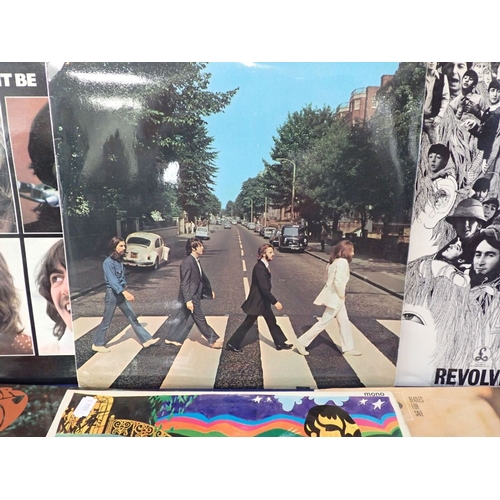 519 - THE BEATLES: THREE FACTORY SAMPLE VINYL ALBUMS - 'REVOLVER', 'ABBEY ROAD' & 'LET IT BE' together wit... 