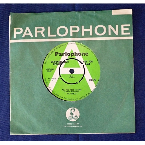 523 - THE BEATLES: PROMO SINGLE 'ALL YOU NEED IS LOVE / BABY, YOU'RE A RICH MAN' (R5620), WITH SLEEVE