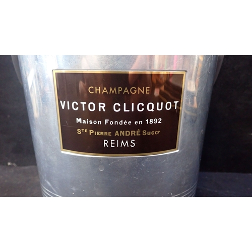 53 - A VICTOR CLICQUOT CHAMPAGNE BUCKET aluminium with Art deco style handles