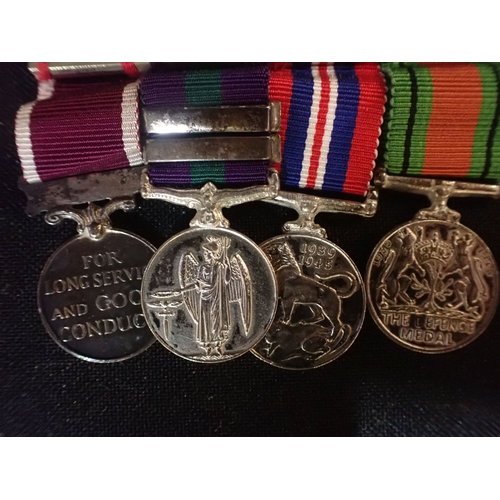 539 - A GROUP OF FOUR WWII MINIATURE DRESS MEDALS comprising War, Defence, GSM with two bars (Malaya and P... 