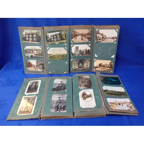 552 - A VARIED COLLECTION OF EARLY 20TH CENTURY POSTCARDS, IN TWO EDWARDIAN ALBUMS including WWI interest,... 