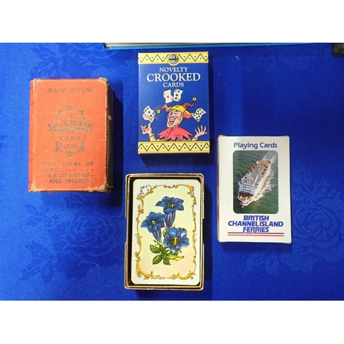 564 - A QUANTITY OF VINTAGE PLAYING CARDS Scout and Cubs Annuals and a box of stamped envelopes