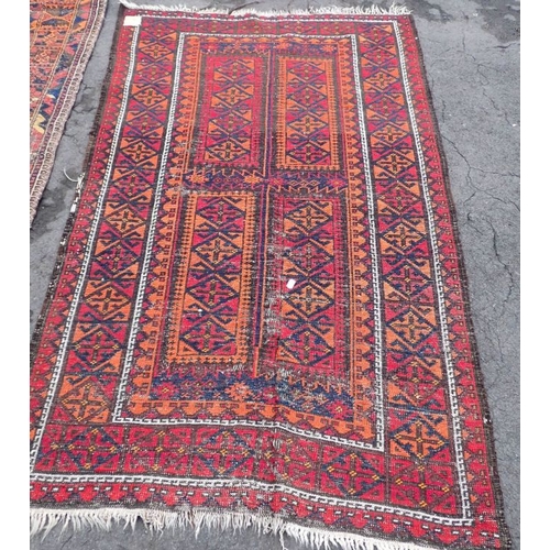 665 - AN ANTIQUE TALISH RUNNER woven in colours with endless Boteh repeat, on a dark blue ground, within m... 