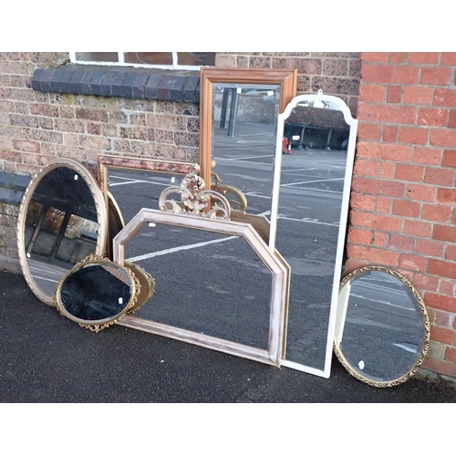 688 - A COLLECTION OF VARIOUS WALL MIRRORS differing styles and sizes (7)