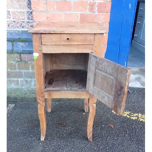 697 - A FRENCH PROVINCIAL FRUITWOOD BEDSIDE CUPBOARD 39cm wide