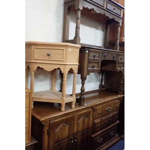 800 - A SHALLOW HALL TABLE, 18TH CENTURY STYLE (repro.) 107cm wide x 30cm deep, a sideboard, dressing tabl... 